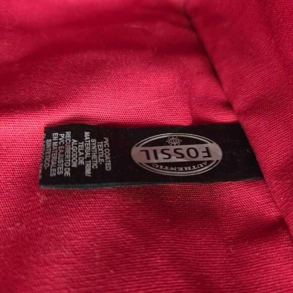 Fossil Keyper Large Tote Burgundy Floral Daisy design Handbag Coquette Holiday - Picture 9 of 16